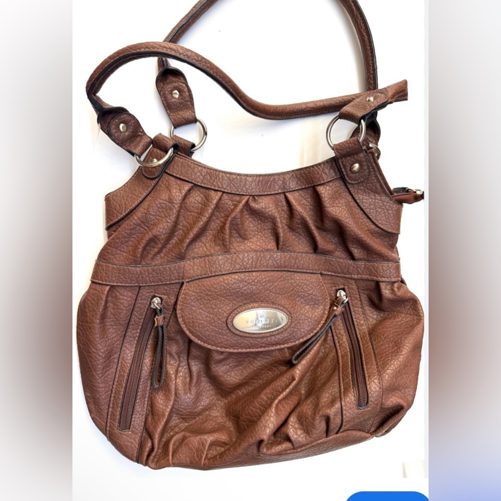Strada brown faux leather shoulder